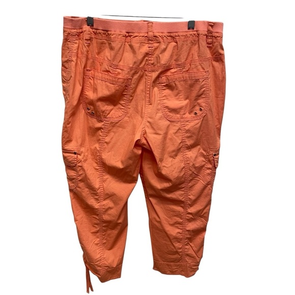 Chicos orange cropped capris summer pull on elastic waist size .5 small coastal - Picture 2 of 10